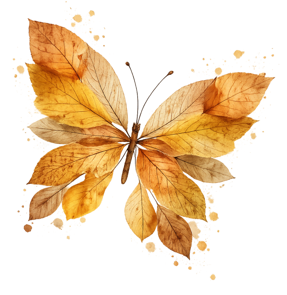 leaf print butterfly