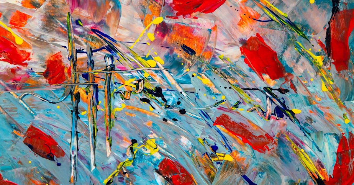 Vibrant abstract expressionist artwork with colorful acrylic strokes and dynamic composition.